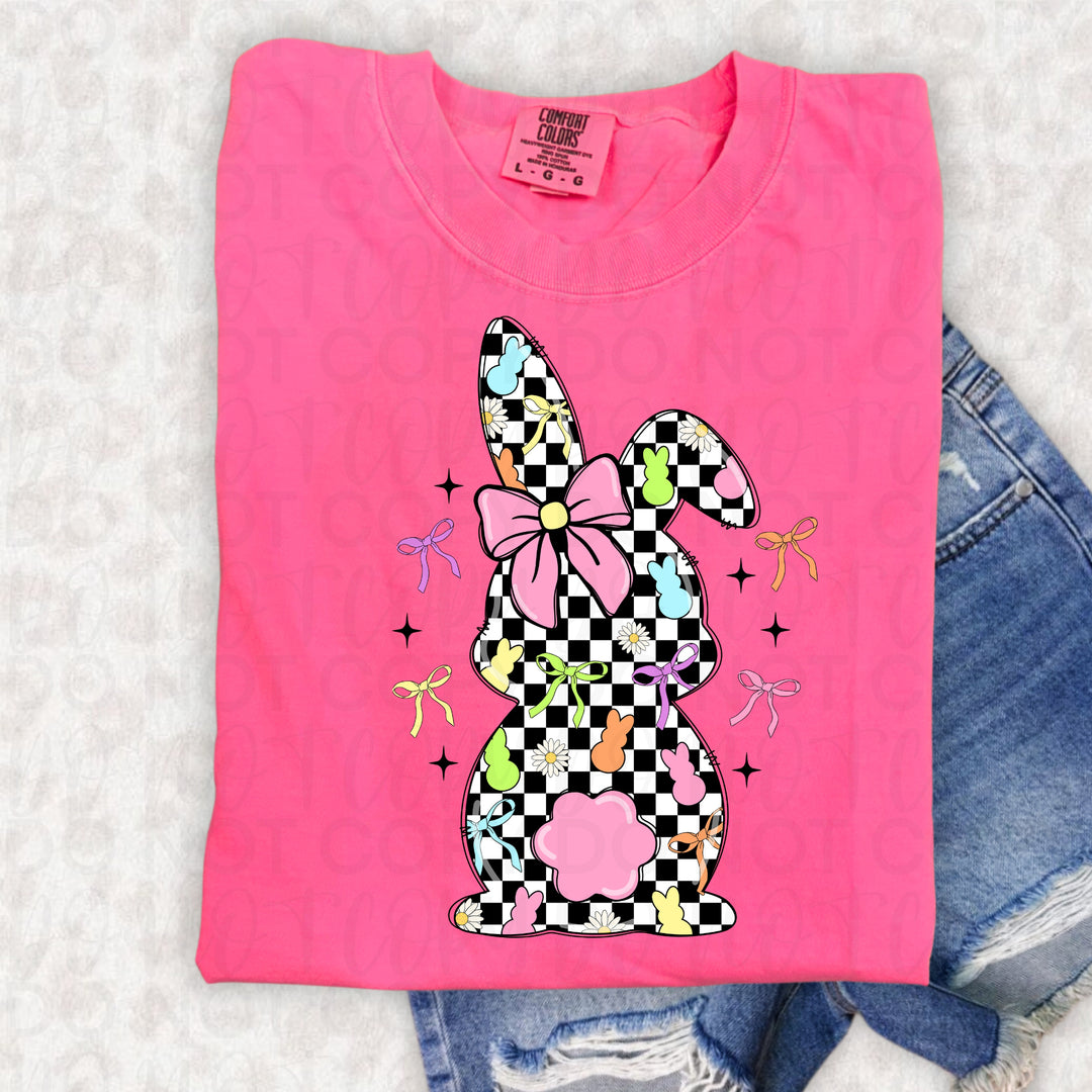 Checker Bunny DTF Print