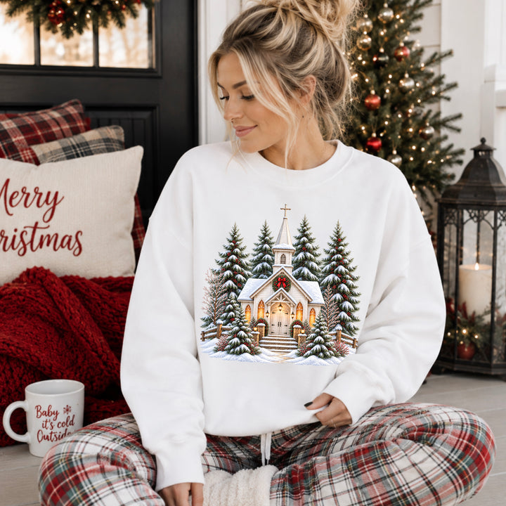 Christmas Church DTF Print