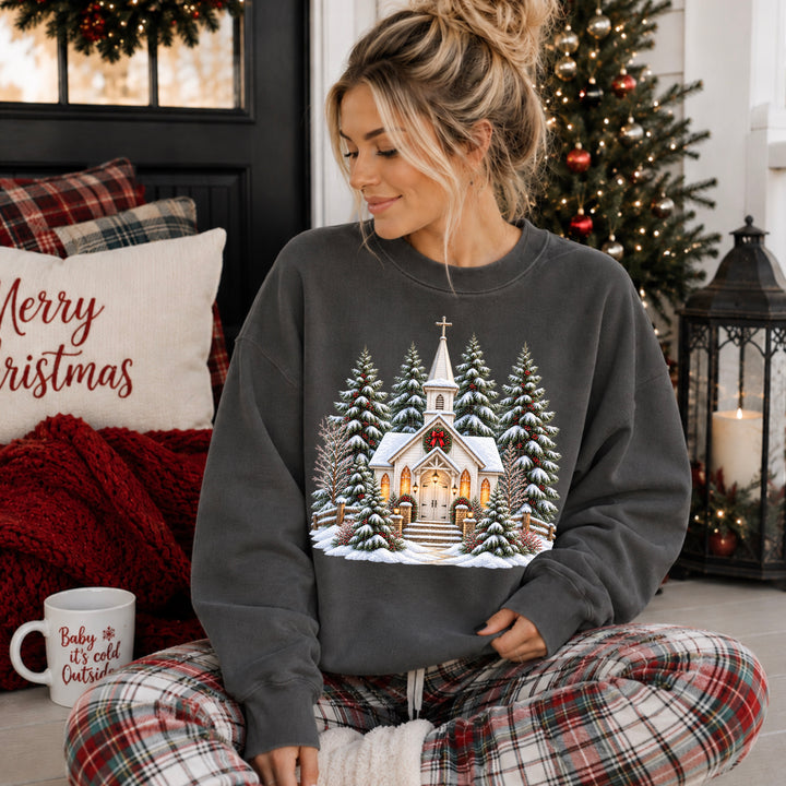 Christmas Church DTF Print