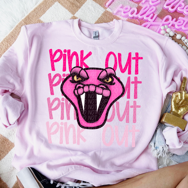 Pink Out Stacked Mascot DTF Print