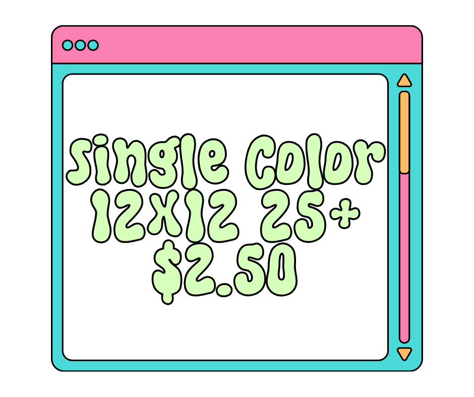 Custom Traditional Screens - (25+) One Color up to size 12x12