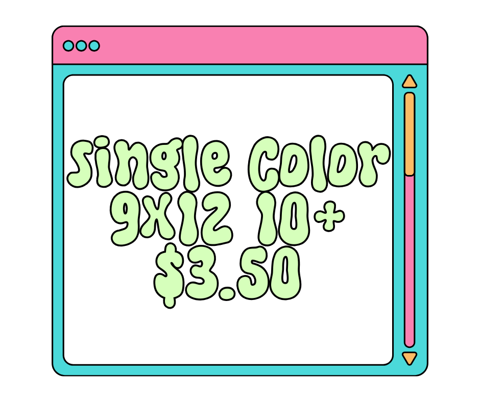 Custom Traditional Screens - (10+) One Color up to size 9x12.75