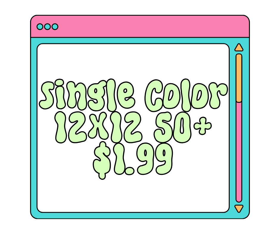 Custom Traditional Screens - (50+) One Color up to size 12x12