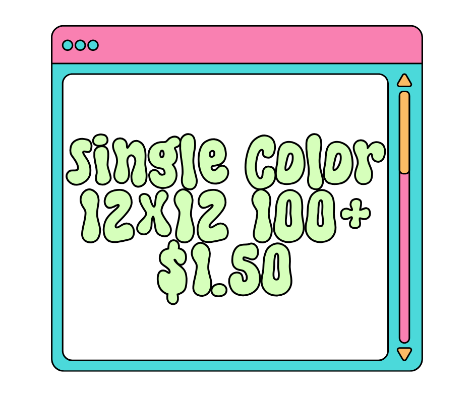 Custom Traditional Screens - (100+) One Color up to size 12x12