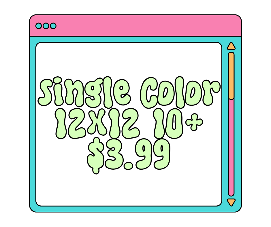 Custom Traditional Screens One Color (10+) up to size 12x12