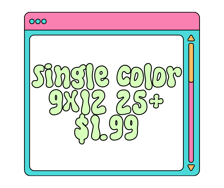 Custom Traditional Screens - (25+) One Color up to size 9x12.75