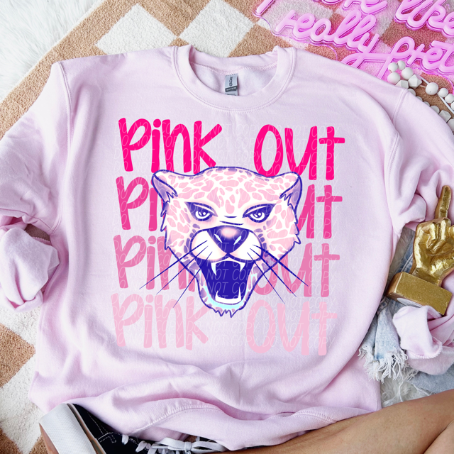 Pink Out Stacked Mascot DTF Print