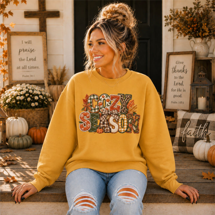 Cozy Season Embroidery DTF Print