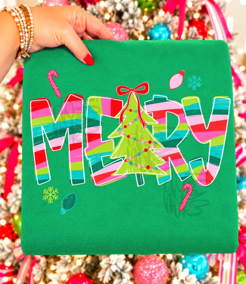 Merry Sketch DTF Print