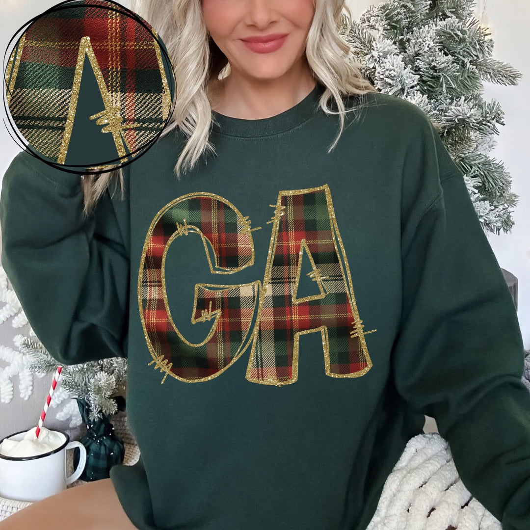 Holiday Plaid GA DTF Print