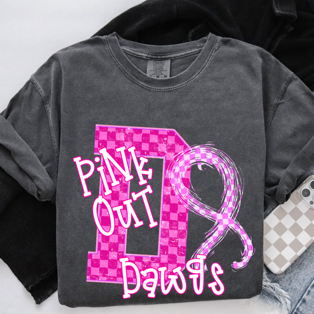 Pink Out Varsity DTF Print