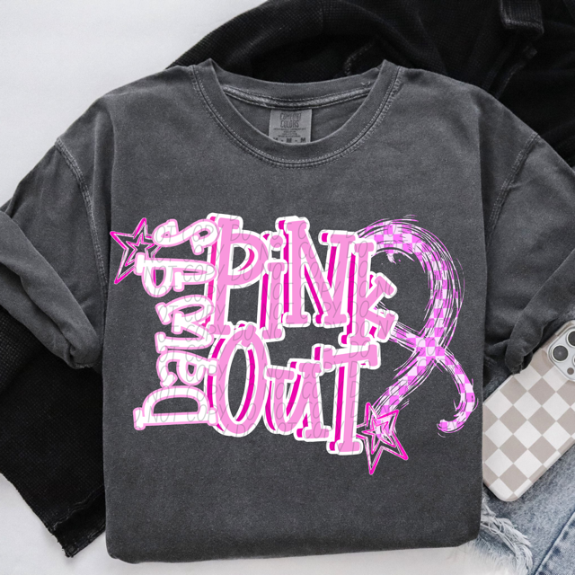 Pink Out Stars DTF Print