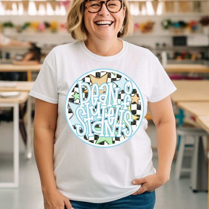 Back To School Stars Blue - Occupations DTF Print