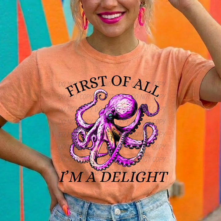 Delight Octopus DTF Print