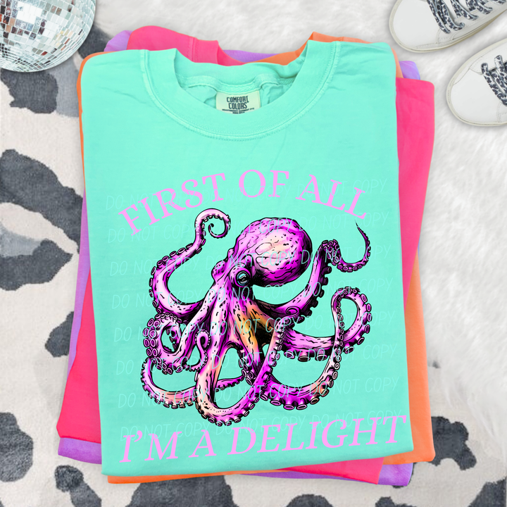 Delight Octopus DTF Print
