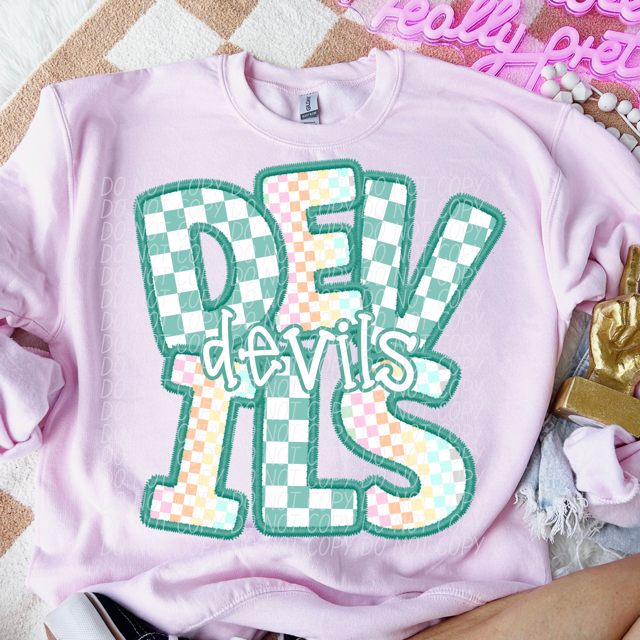 Spring Checker Mascots Youth DTF Print