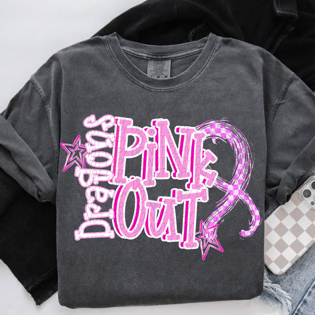 Pink Out Stars DTF Print