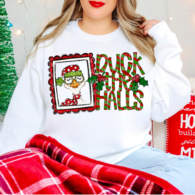 Duck the Halls Holly DTF Print