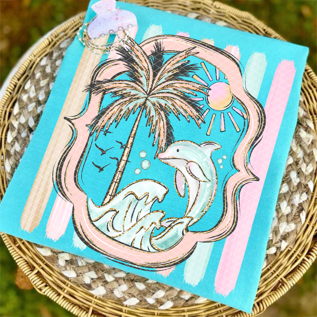 Dolphin Frame DTF Print
