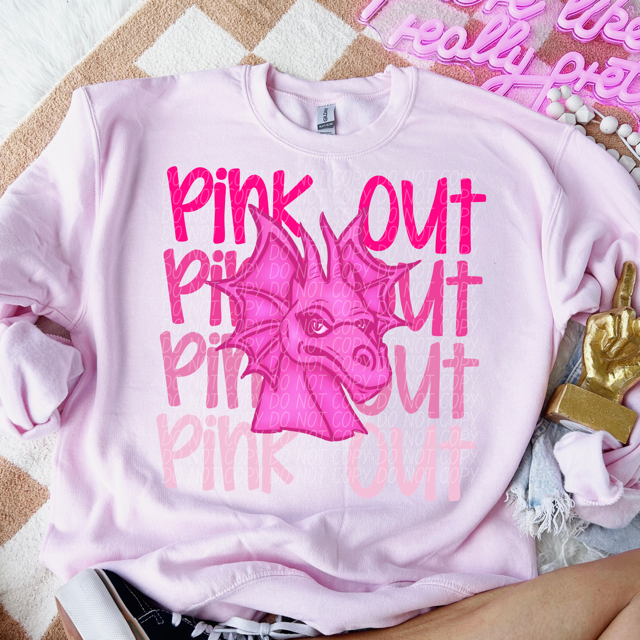 Pink Out Stacked Mascot DTF Print