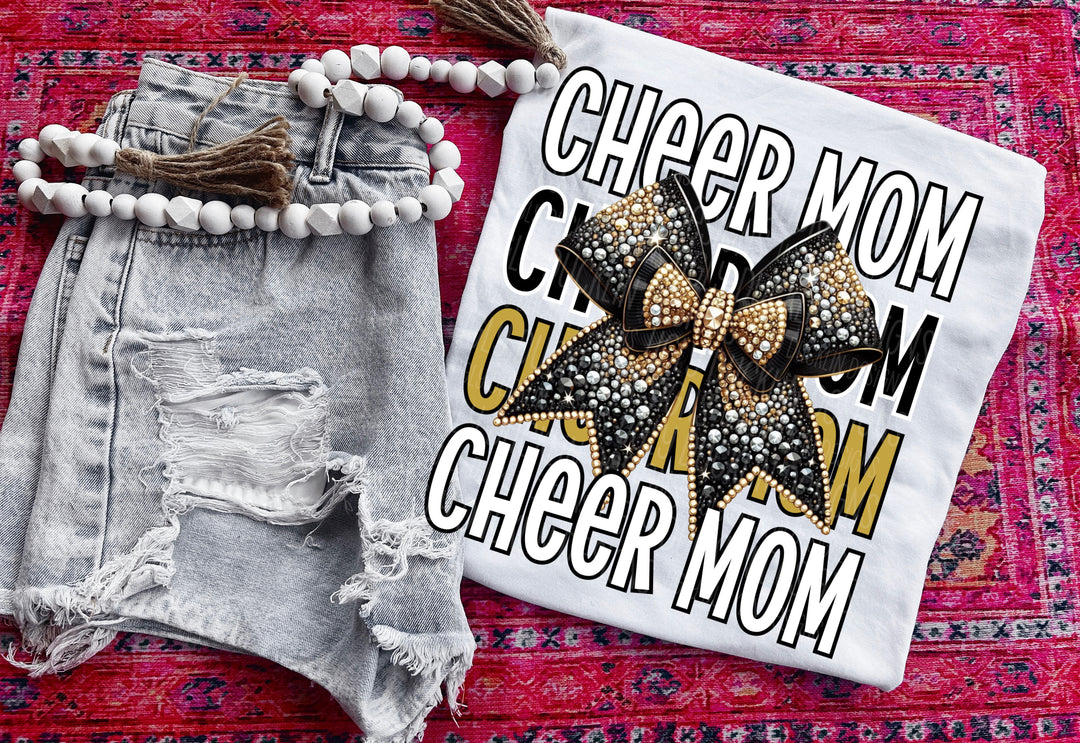 Cheer Mom with Bow DTF Print