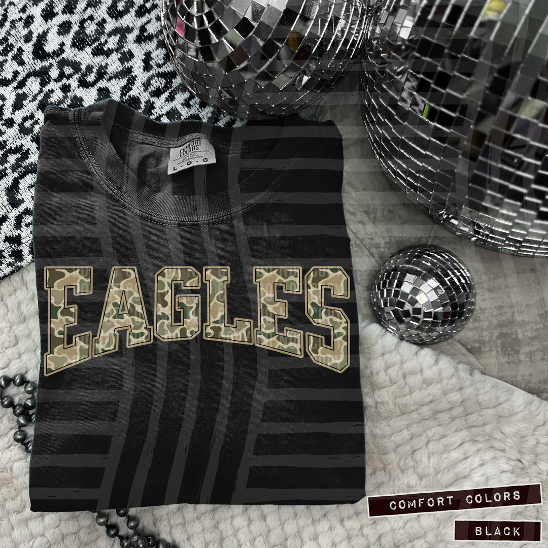 Simple Camo Arched Glitter Mascots DTF Print