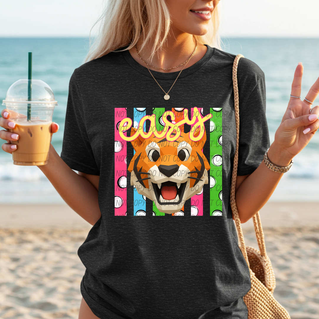 Easy Tiger with Teeth DTF Print