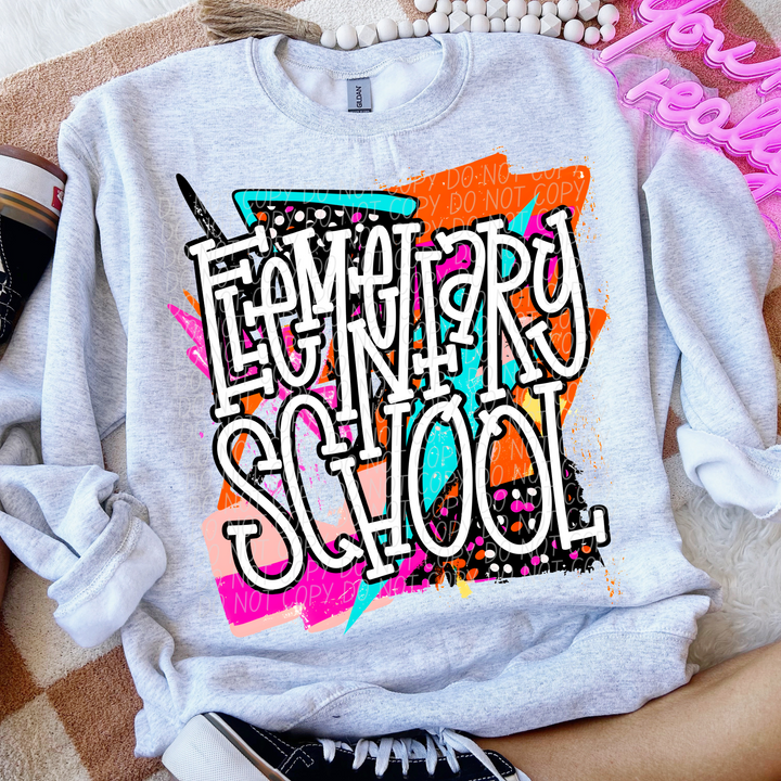 Bright Retro School Titles DTF Print