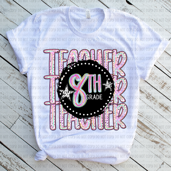 Color Dotted School Occupations DTF Print