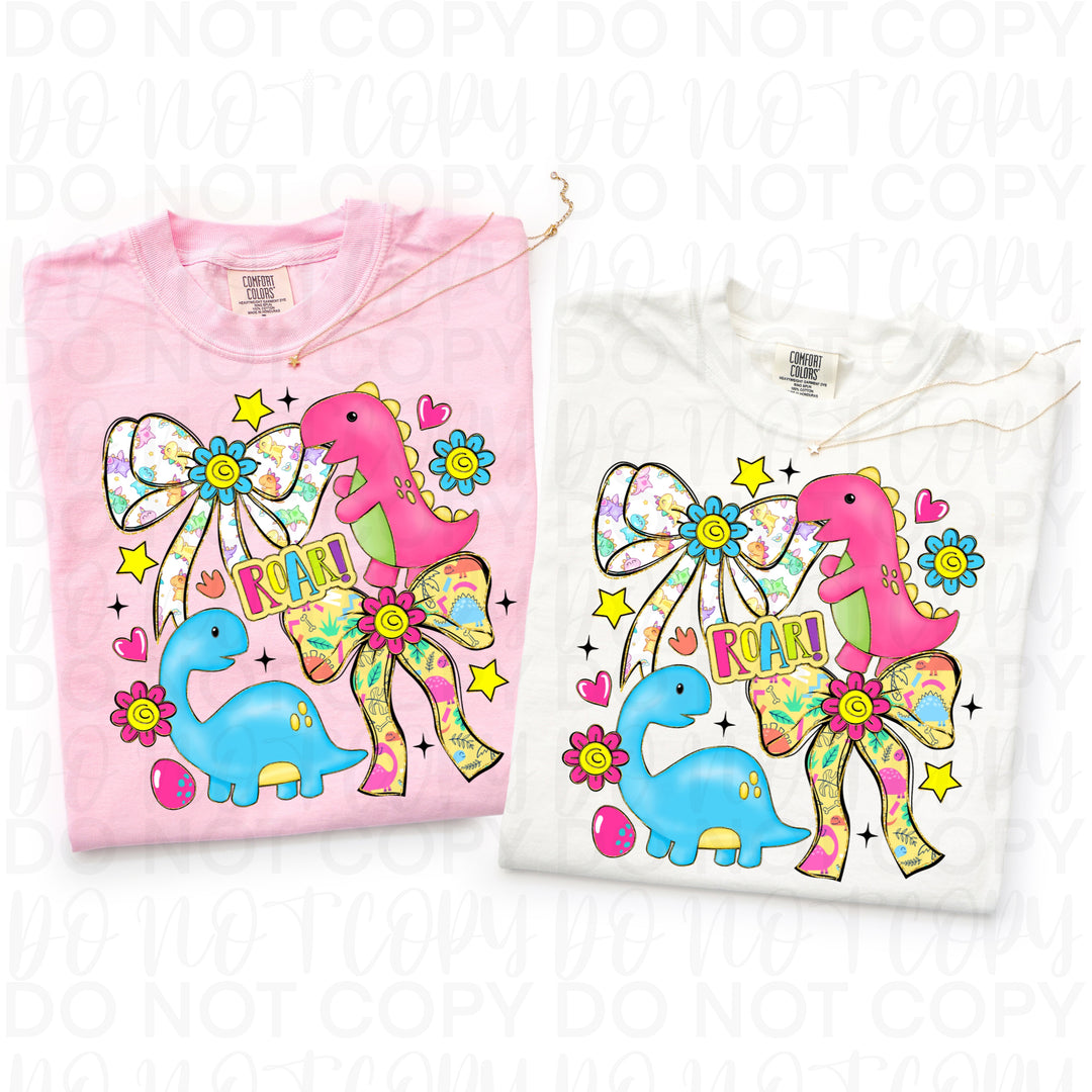 Dinosaur Bow DTF Print