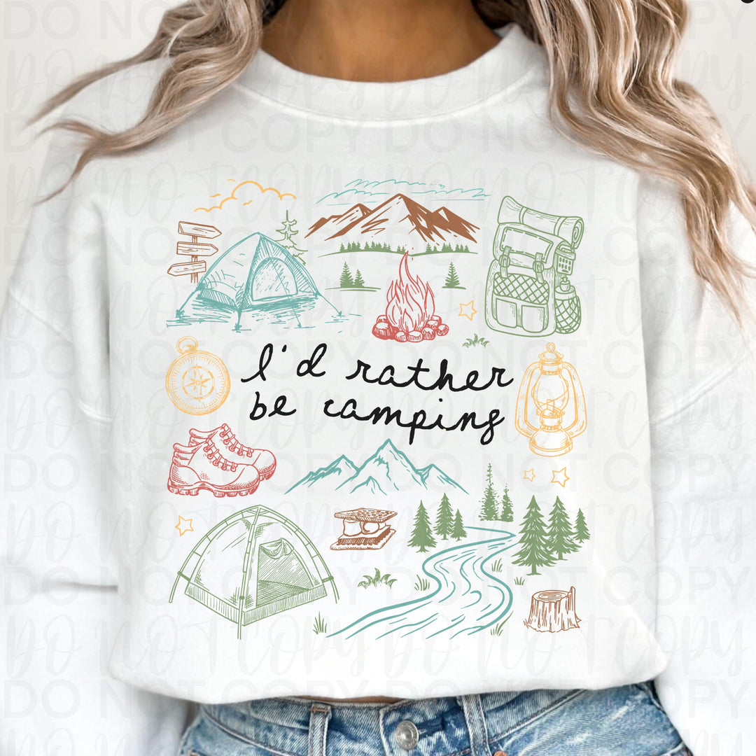 I'd Rather be Camping DTF Print