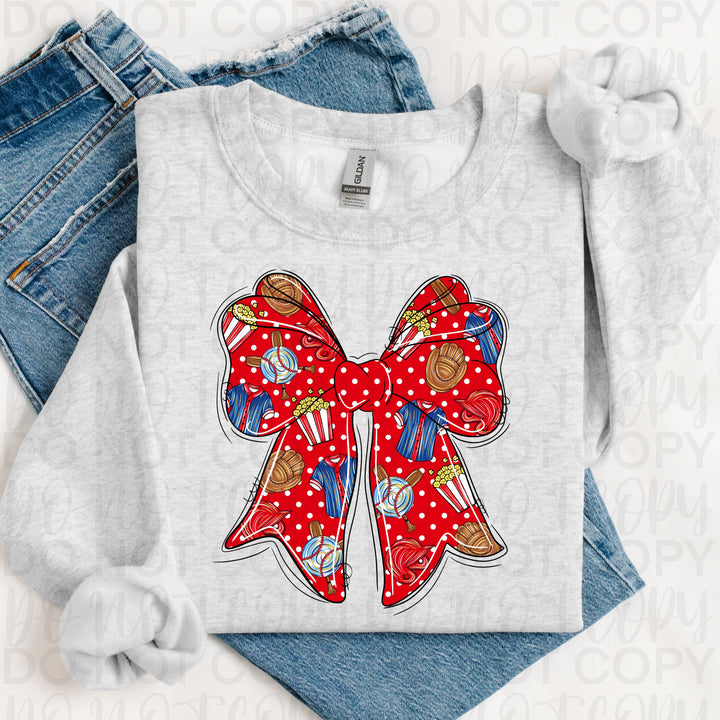 Baseball Coquette Bow DTF Print
