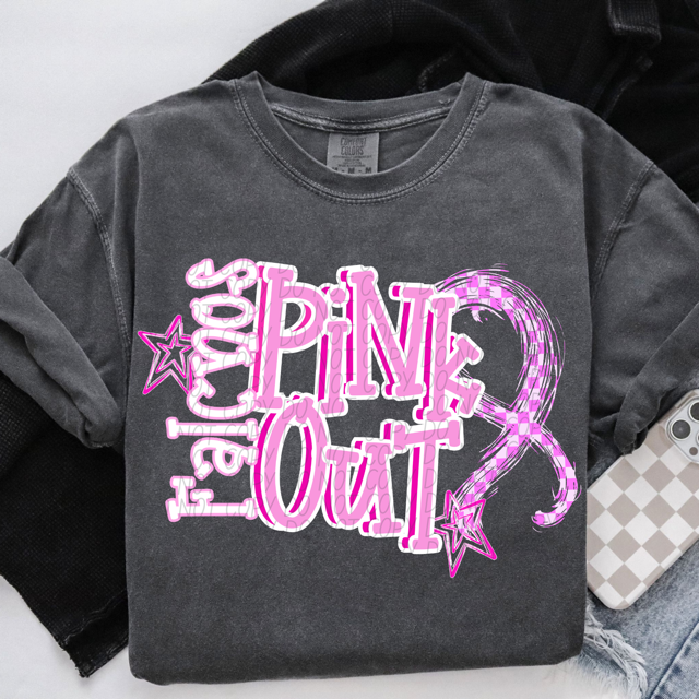 Pink Out Stars DTF Print