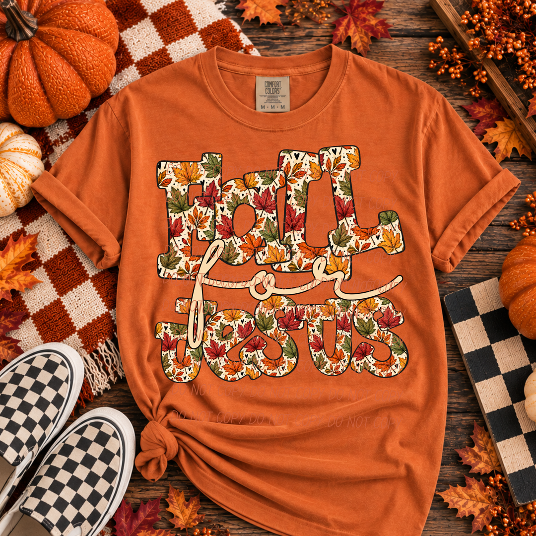 Fall For Jesus Leaves DTF Print