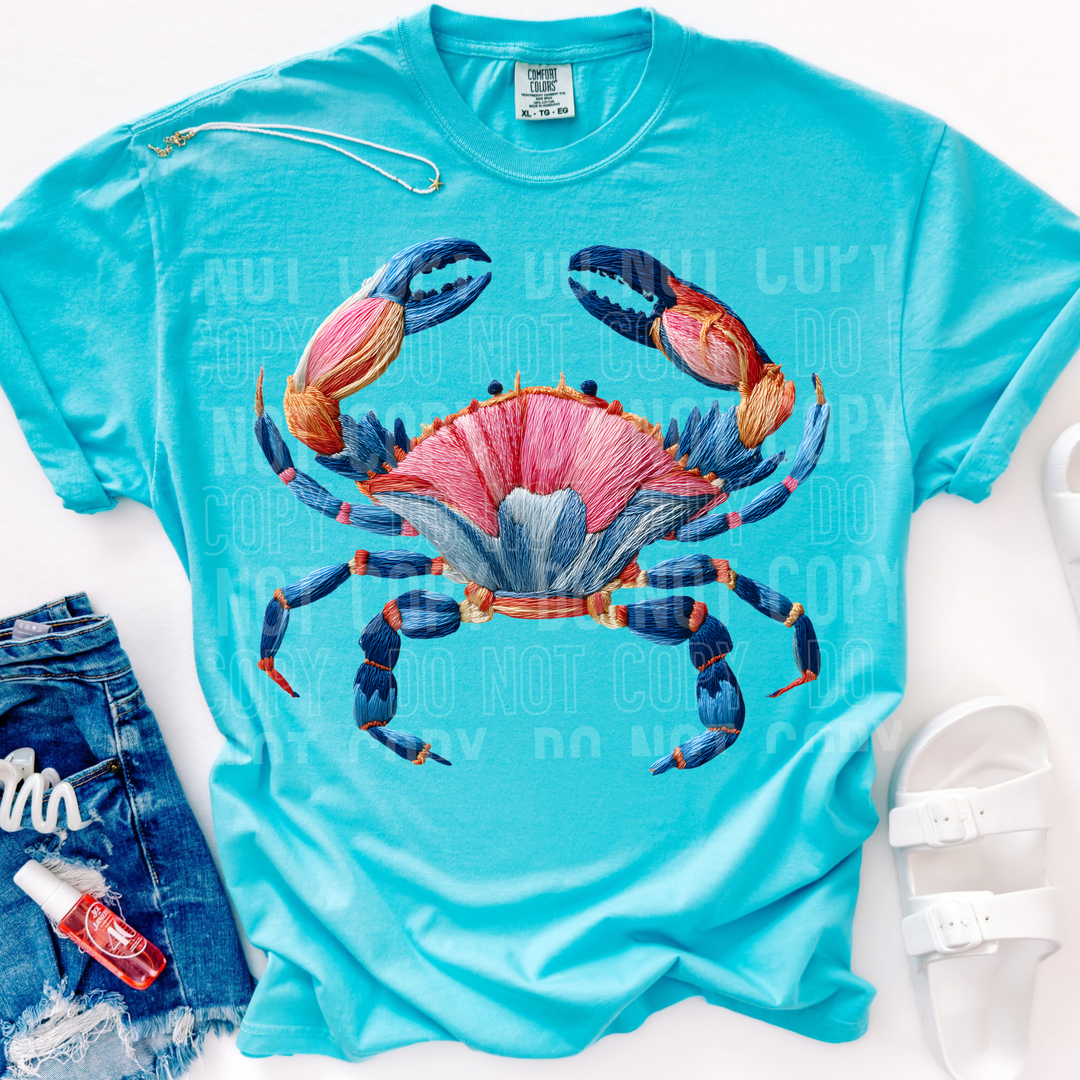 Faux Yarn Crab DTF Print