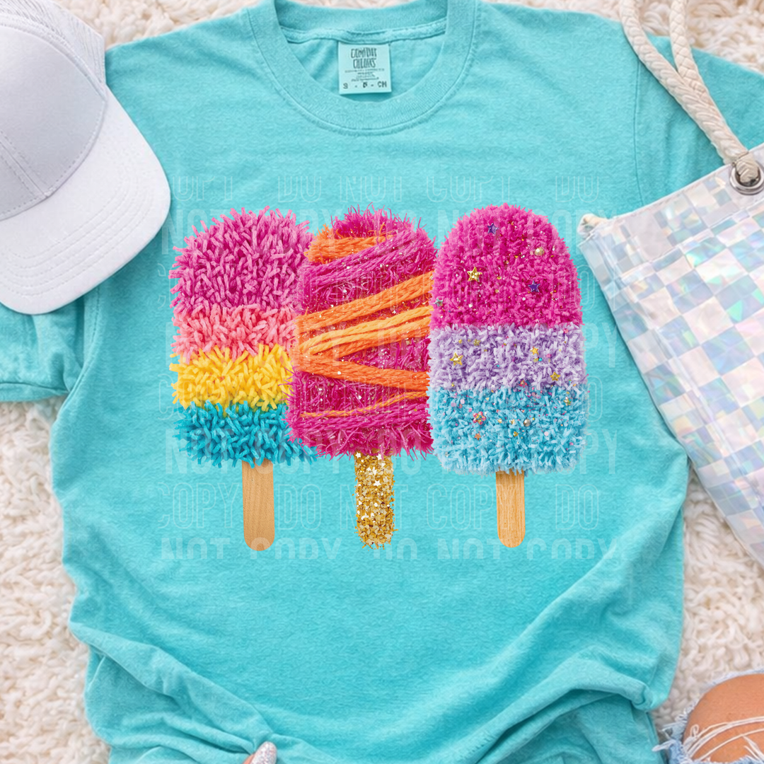 Faux Yarn Popsicles DTF Print