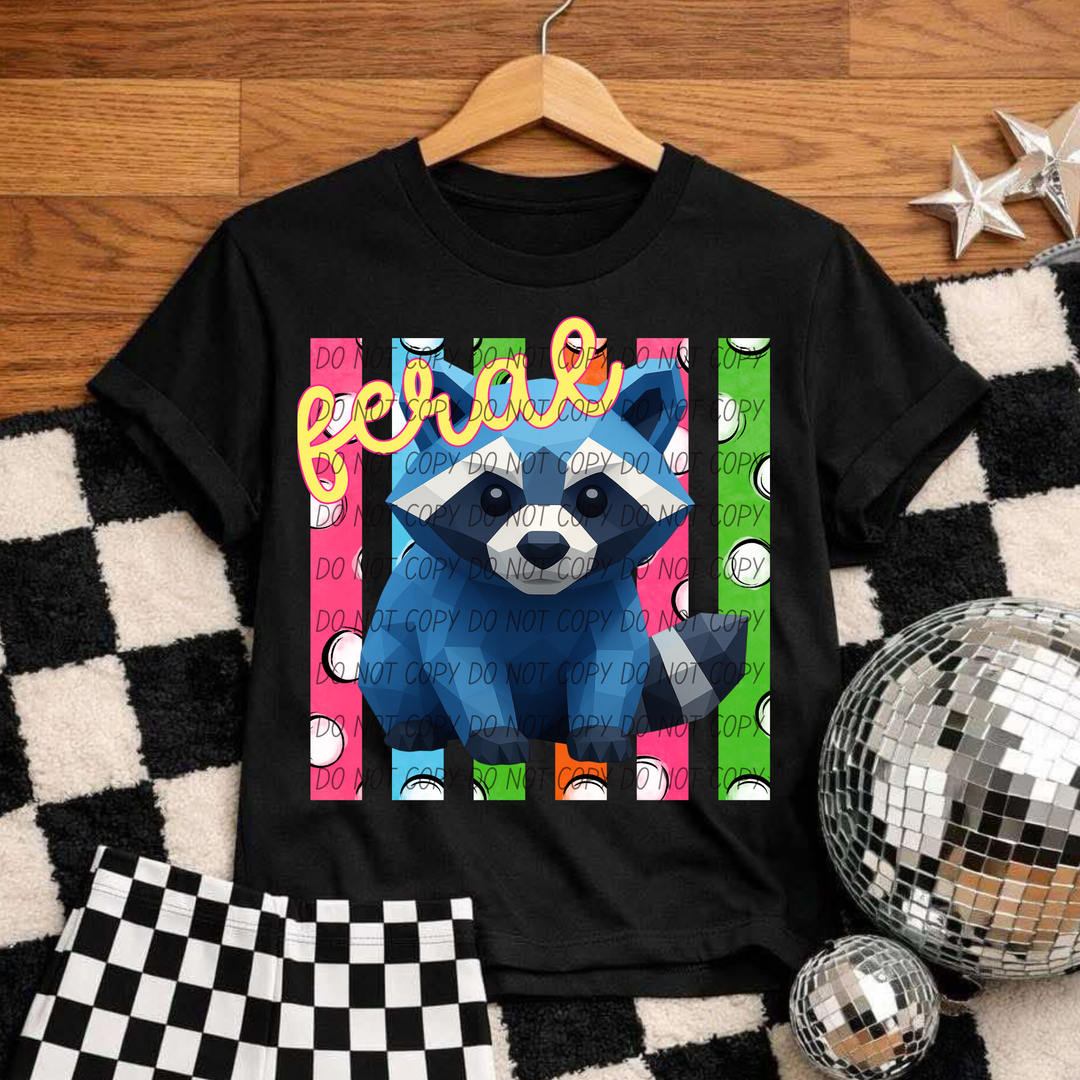 Feral Raccoon DTF Print