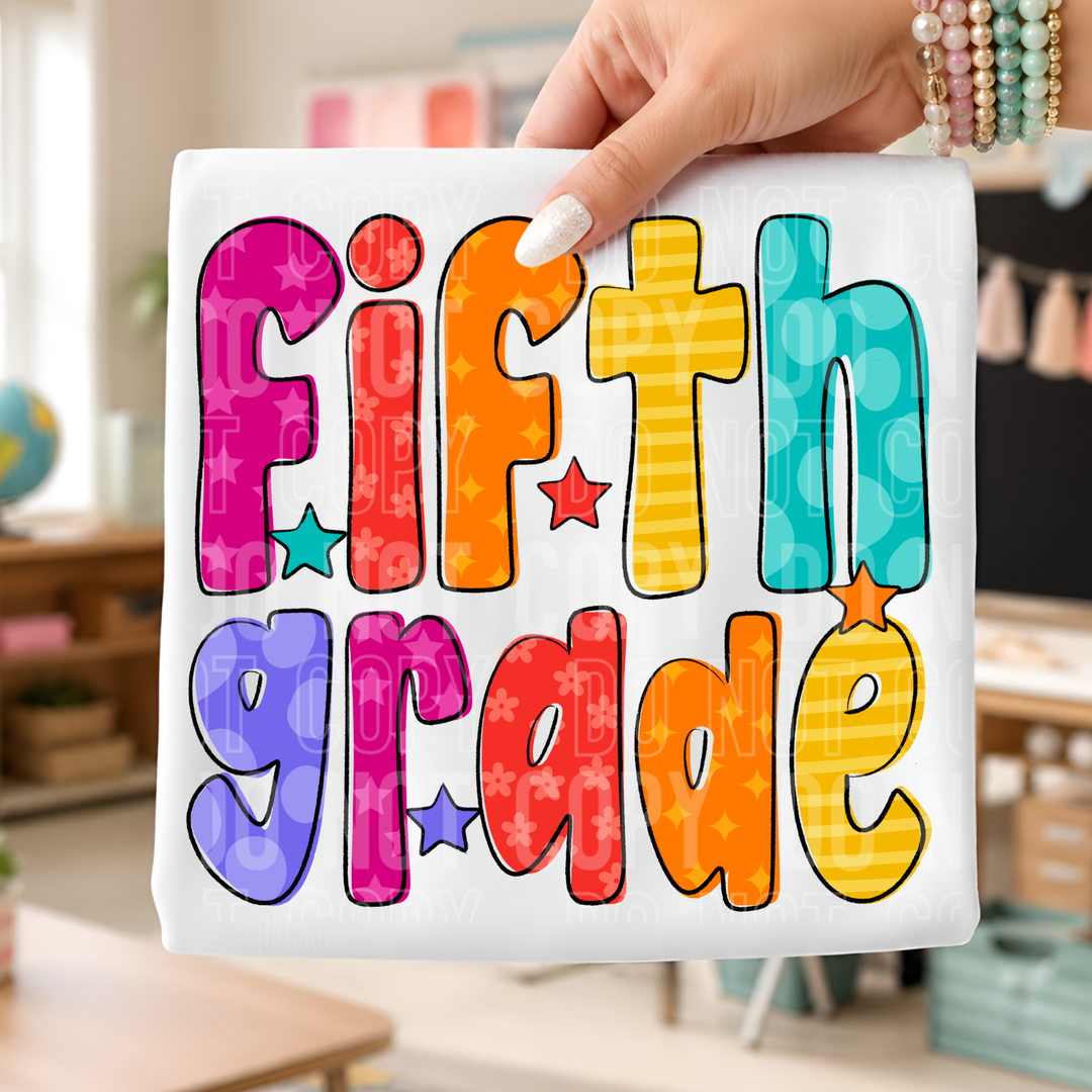 Fifth Grade Doodle DTF Print