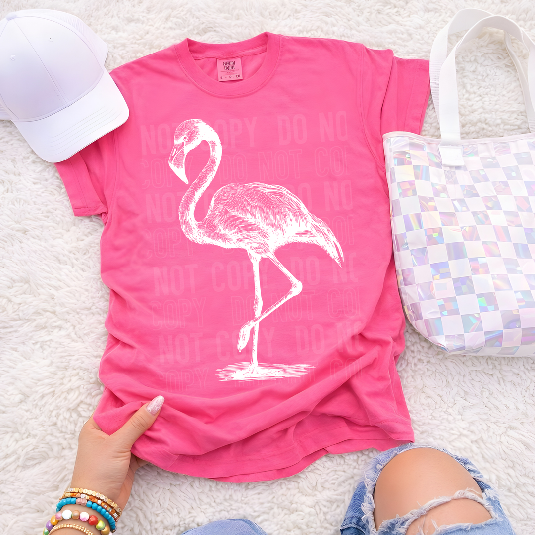 Flamingo Sketch DTF Print