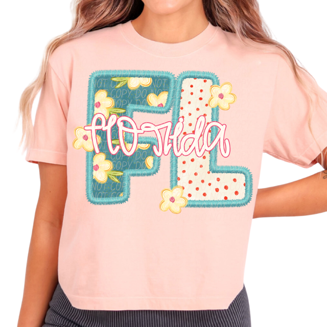 Retro Floral States DTF Print