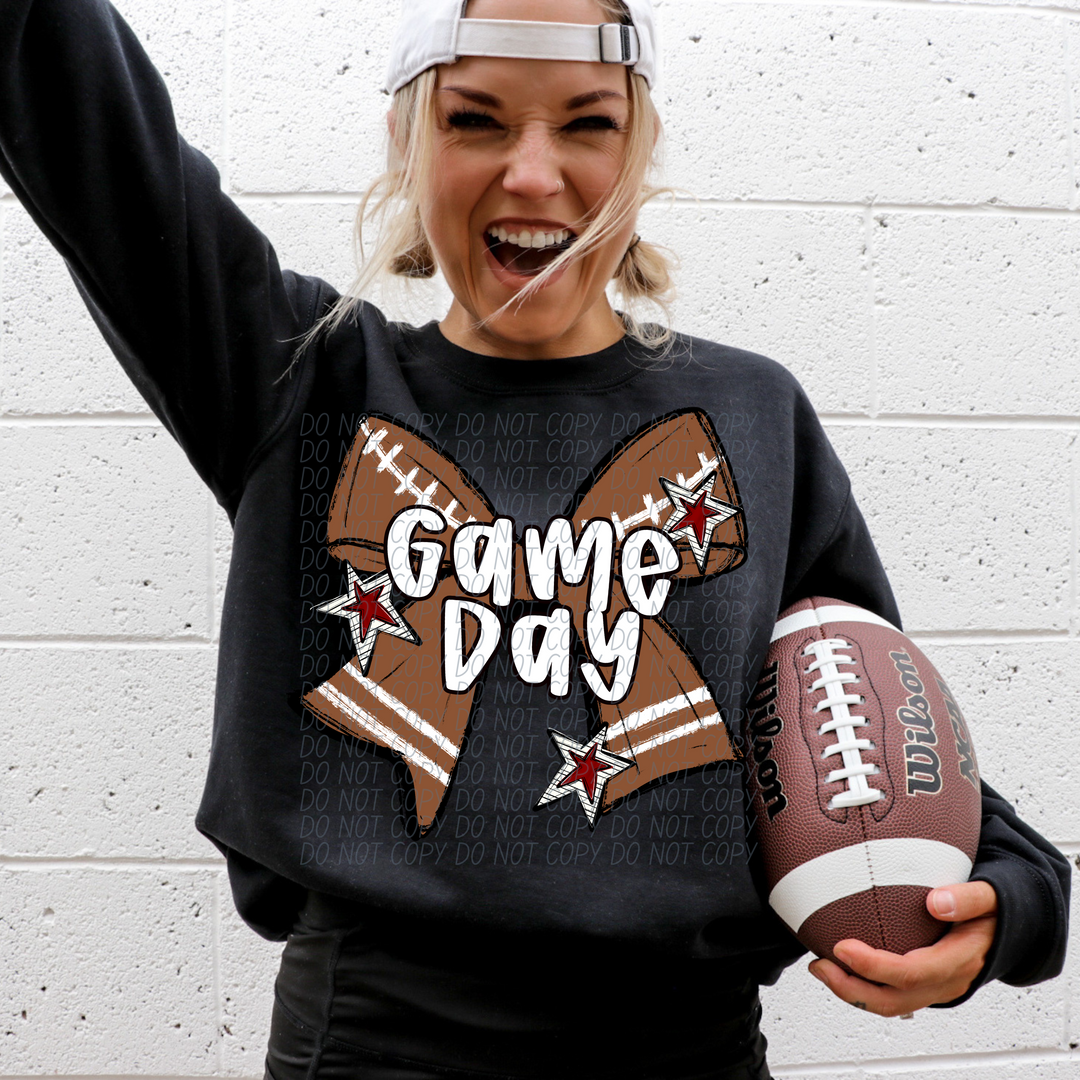 Football Bow Game Day DTF Print