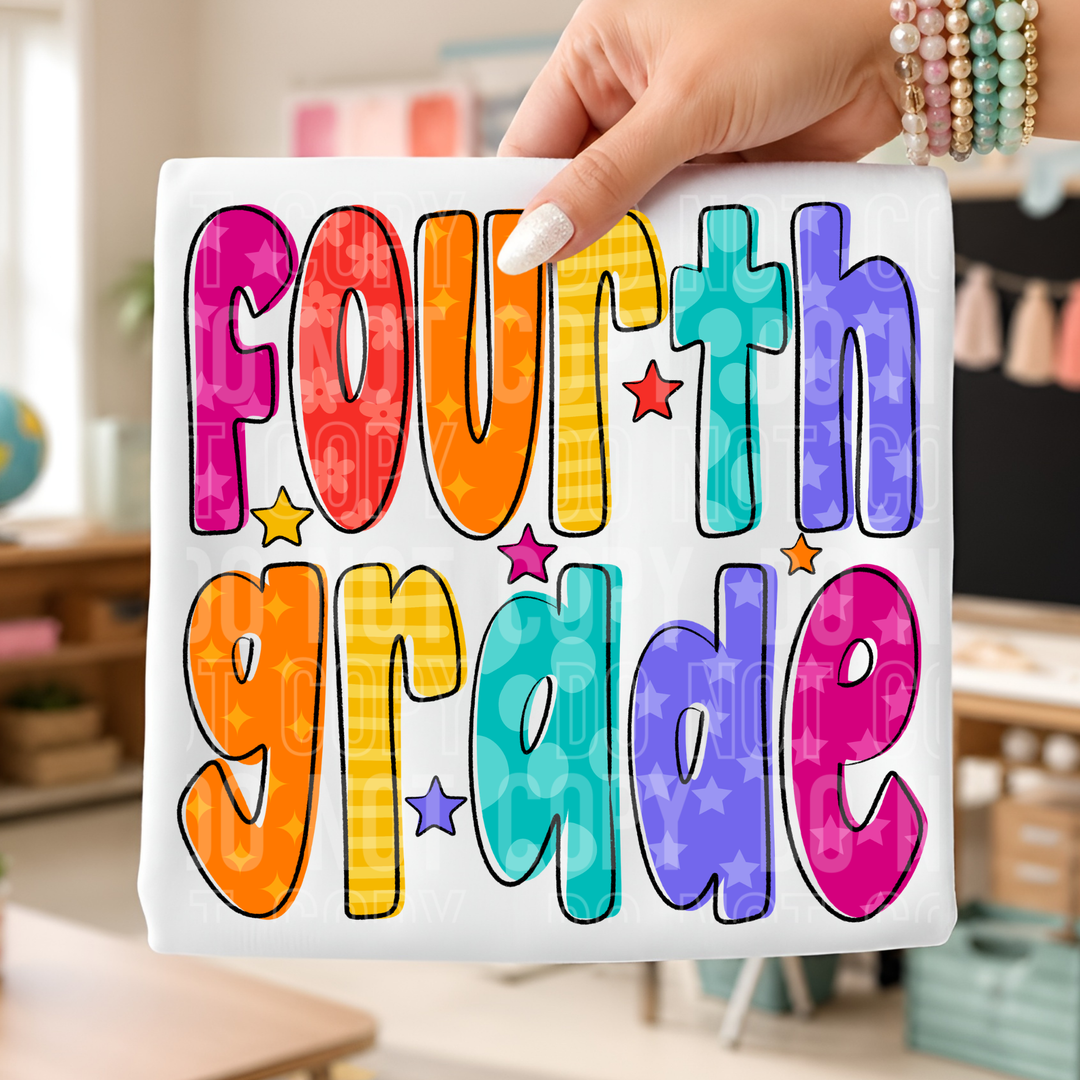 Fourth Grade Doodle DTF Print