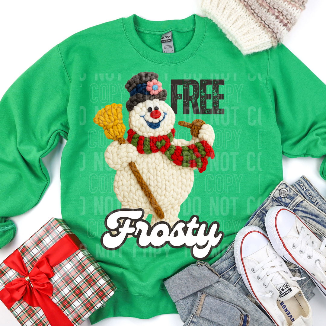 Free Frosty VHS DTF Print