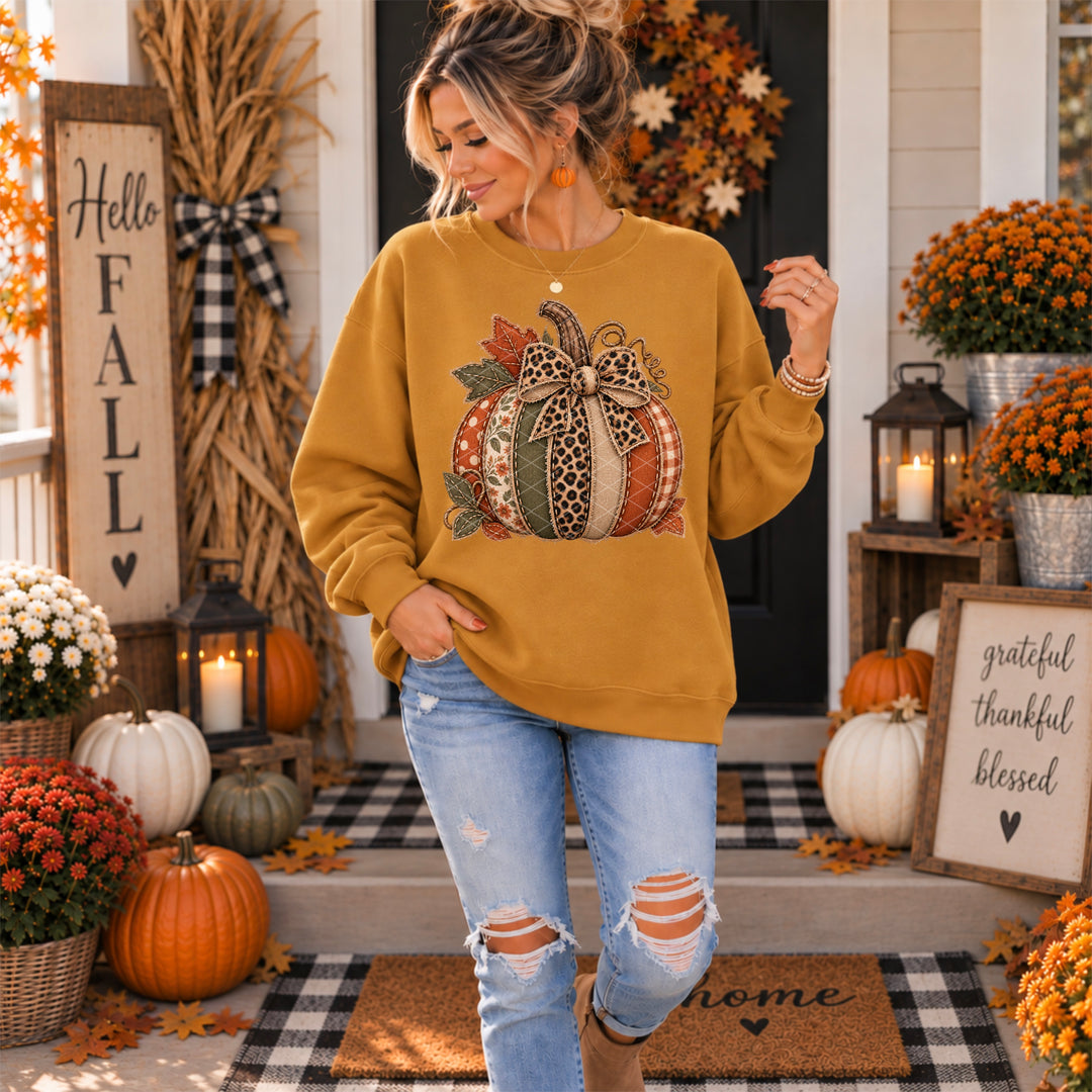 Fabric Pumpkin DTF Print
