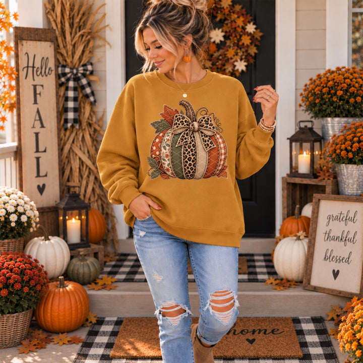 Fabric Pumpkin DTF Print