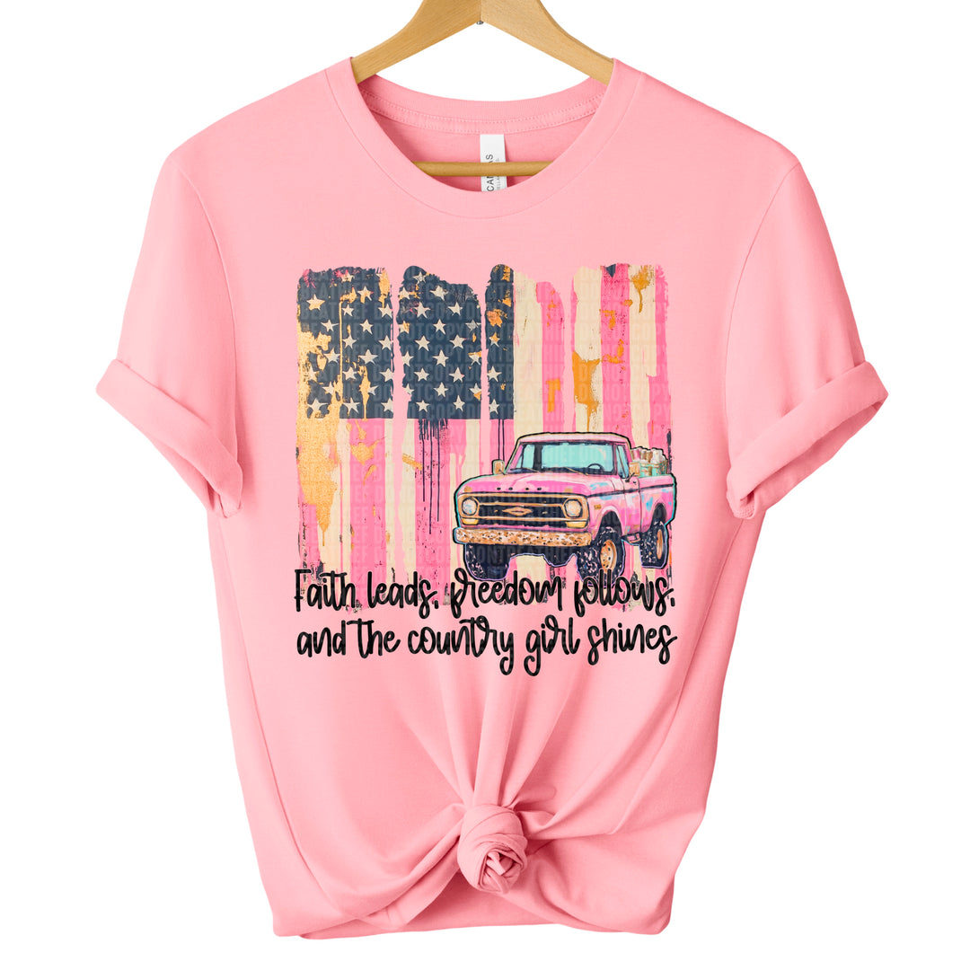 Faith Leads Freedom Follows DTF Print