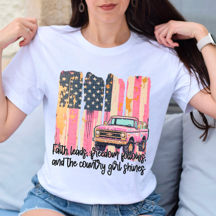 Faith Leads Freedom Follows DTF Print
