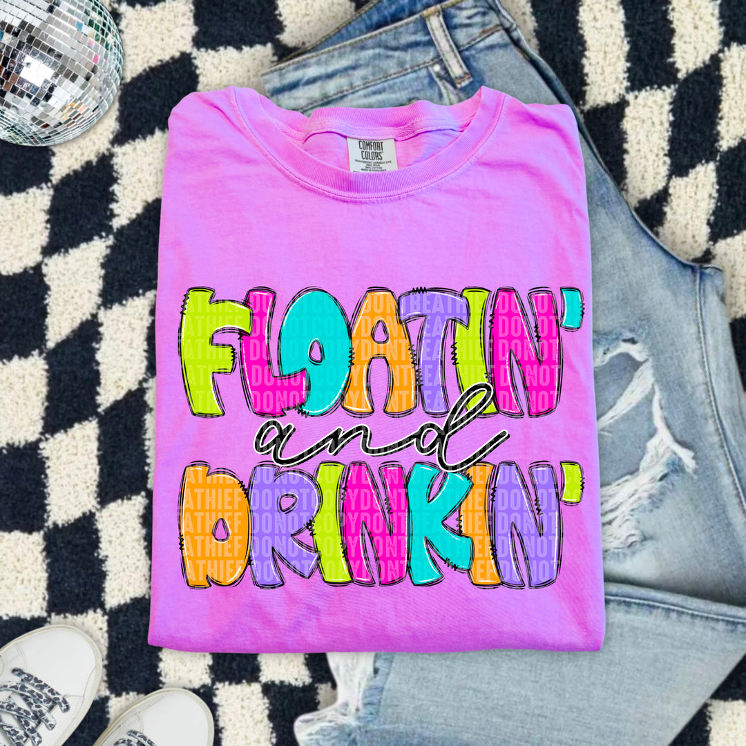 Floatin Drinkin DTF Print