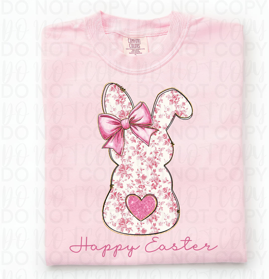 Floral Easter Bunny DTF Print