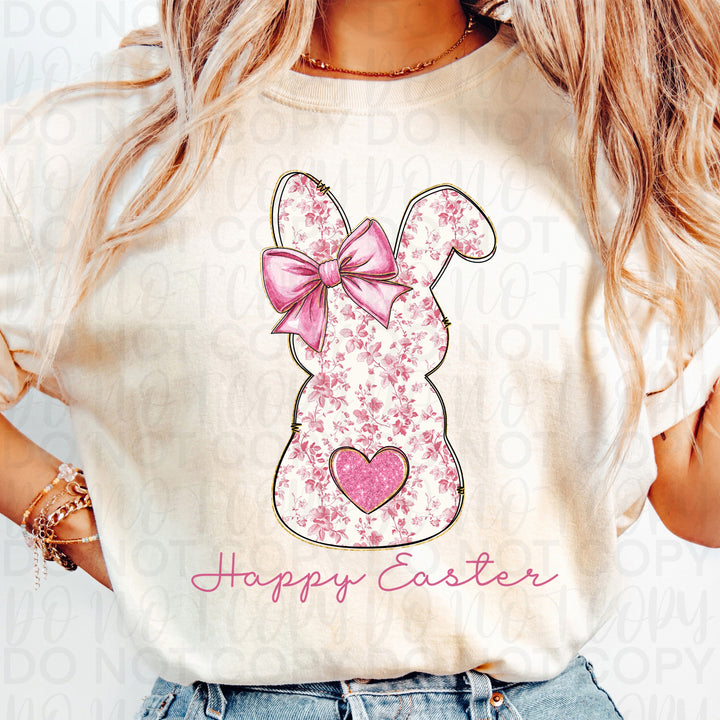Floral Easter Bunny DTF Print